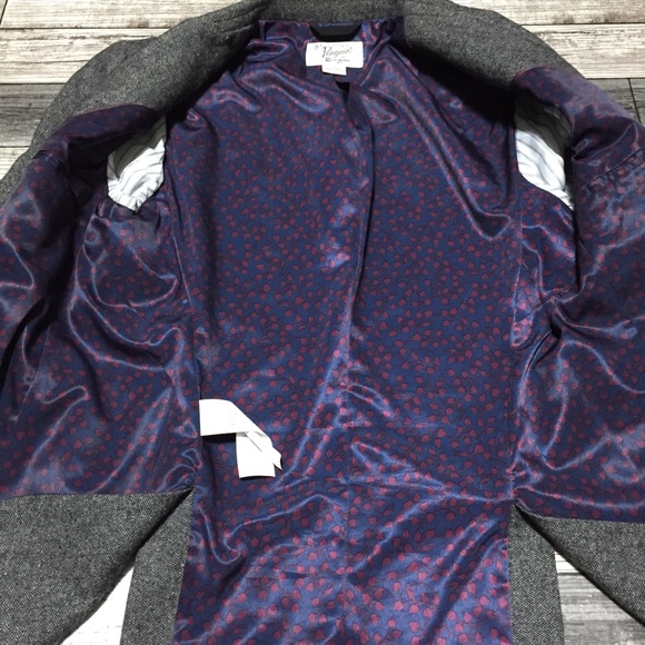 Penguin Herringbone Wool Blend Blazer Men’s L Gray 2 Button - Picture 8 of 10